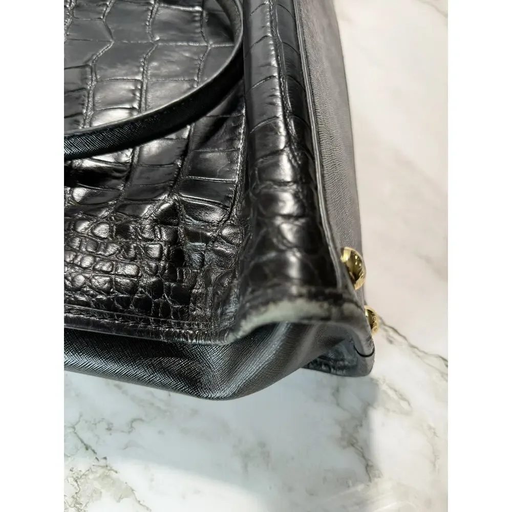 Michael Kors Leather, Python & Croc Embossed Hamilton Satchel Handbag Large - Picture 12 of 16